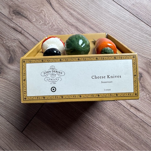 John Derian x Target 3pc Fall Vegetable Stoneware Cheese Knifes Thanksgiving - Picture 4 of 4